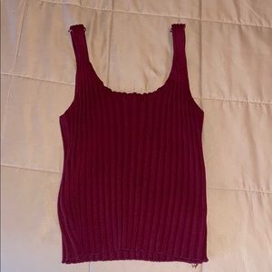 Rubbed maroon tank top